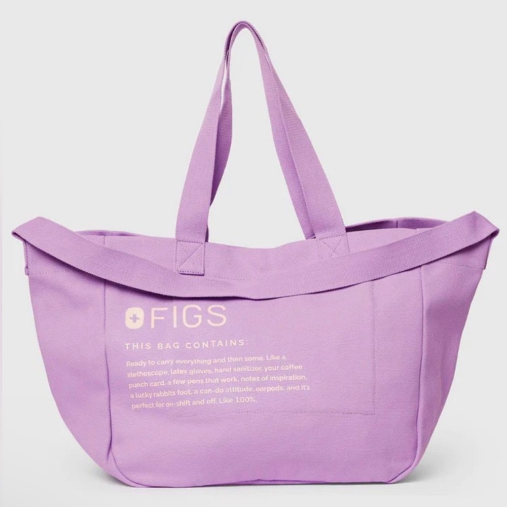 Figs Purple large tote bag